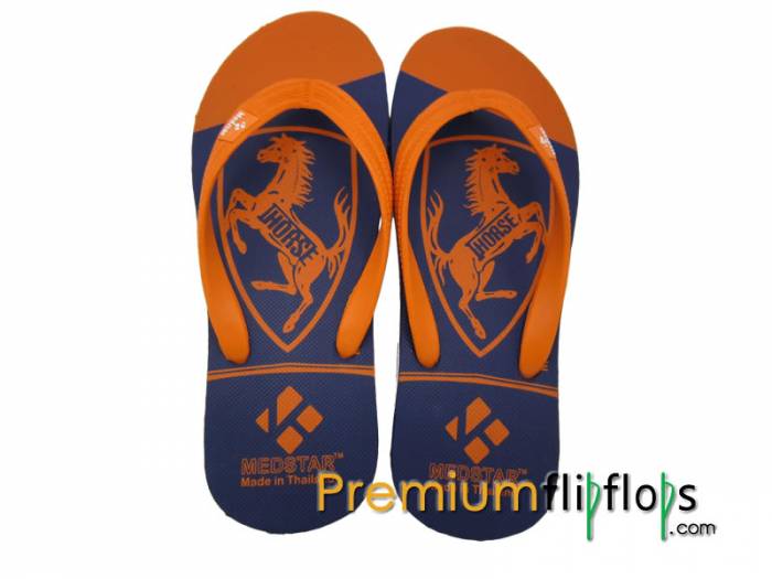 Estampado Caballo De Pie Chanclas Caucho Natural Y Eva Adhesivo Silicona Naranja -Medstar - Imagen 2