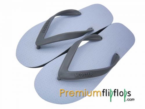 Men White Top Grey Base Flip Flops For Men