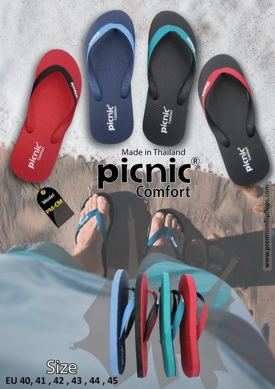 Picnic Men Comfort Rubber Thong Sandals