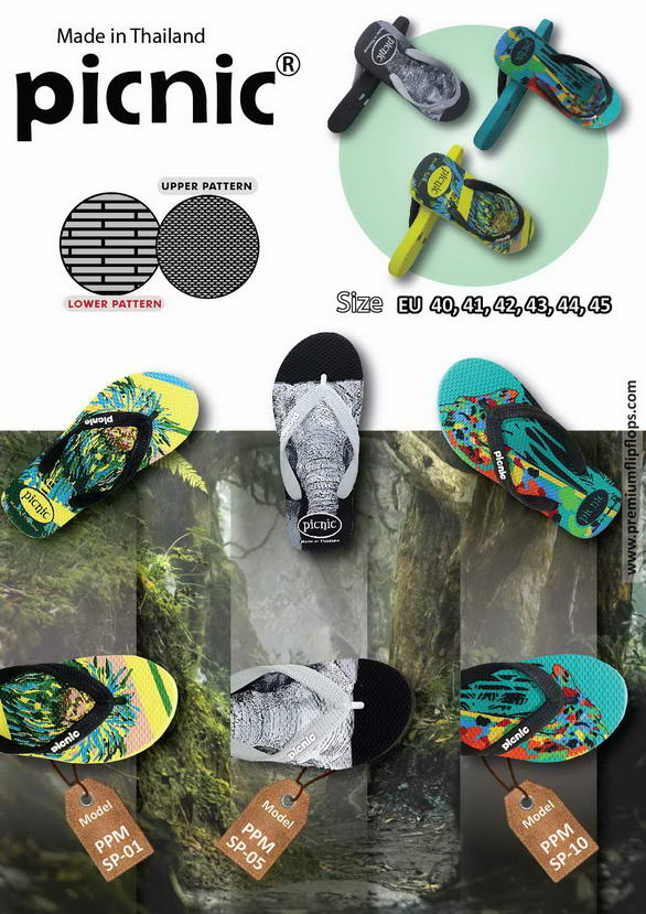 Picnic Men Screen Print Slippers