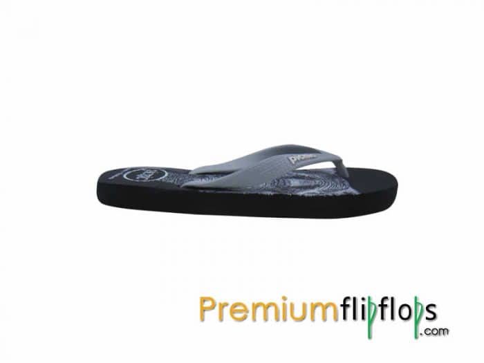 Jumbo Elephant Picnic Screen Print Natural Rubber Slippers -Black And Light Grey - Image 4