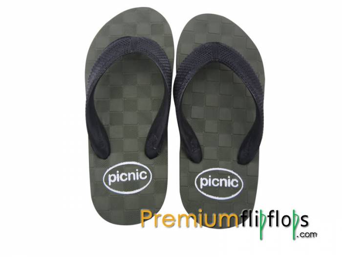 Rubber Square Marking Footbed Flip Flops