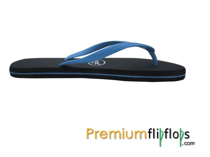 Sandal Jepit Karet Piknik Ebony Licin Carolina Blue Strap - Gambar 4