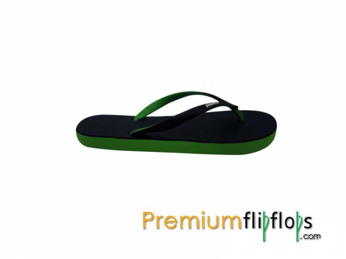 Blackish Upper With Italian Pistachio Picnic Logo Embossed Black Series Natural Rubber Flip-Flops - Image 4