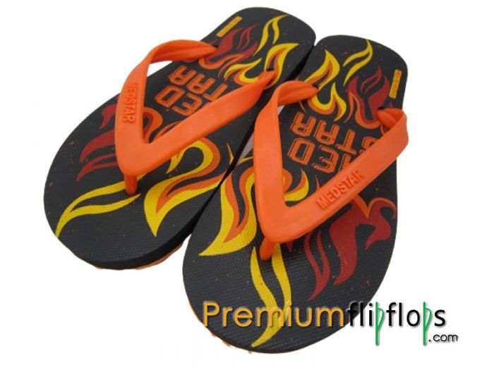 Unisex Artistic Fire Screen Flip Flops