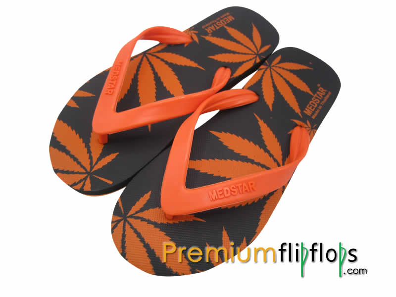 Unisex Marijuana Screen Print Flip Flops