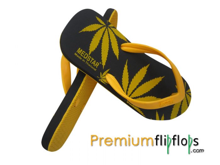 Unisex Quality Rubber Marijuana Leaf Print Flip Flops