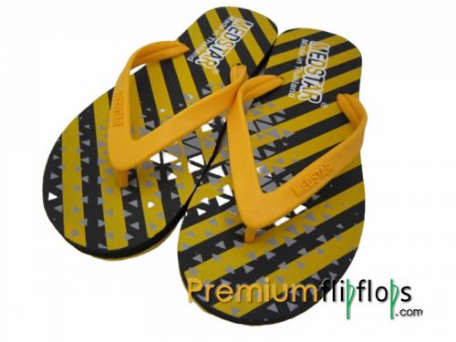 Unisex Stripe Pattern Silkscreen Flip Flops