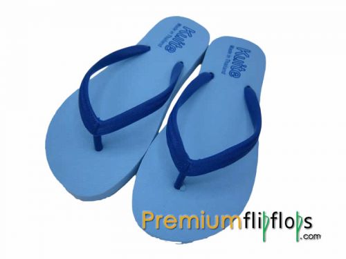 Black & Royal Blue Natural Rubber Flip-Flops Slippers (Women)