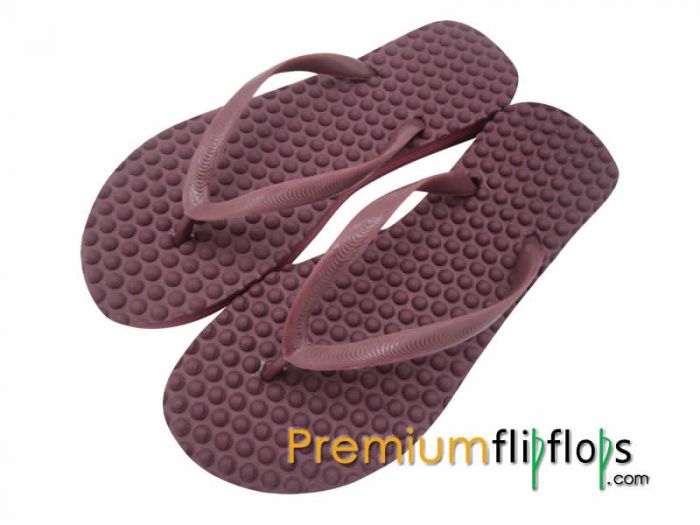 Chanclas De Acupresión Mo-L De Caucho Natural Y Eva Para Damas Maroon